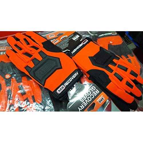 ARB Premium Recovery Winch Offroad Work Gloves Unisex, Cut and Impact Resistant, Hi-Vis Orange, All Purpose, Touch Screen Compatible, Adjustable Wrist Strap, Tactile Padded Palms, One Size Fits Most