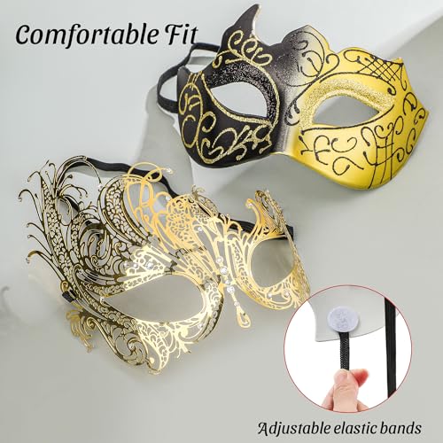 YU FENG Venetian Masquerade Mask for Women Couples Besties-Prom,Balls,Mardi Gras,Halloween and Parties Costume Mask