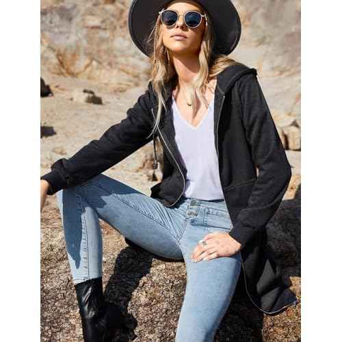 Zeagoo Women's Zip Up Hoodies Long Tunic Sweatshirts Oversized Fleece Casual Long Sleeve 2024 Fall Hoodie Jacket Coat