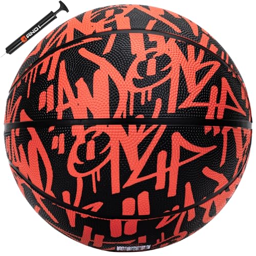 AND1 Fantom Graffiti Rubber Basketball - Streetball for Indoor and Outdoor Use, Deep Channel Construction and Durability