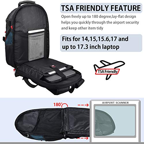 NUBILY Laptop Backpack 17 Inch Waterproof Extra Large TSA Travel Backpack Anti Theft College Business Mens Backpacks with ...