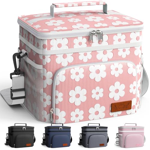 HOTOR Insulated Lunch Box for Men & Women - Leak-Proof Cooler Lunch Bag with 4 Pockets, Adjustable Strap, Ideal for Work, ...