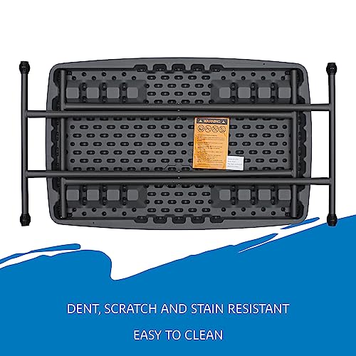 Iceberg Small Camping Personal Folding Table, Heavy Duty Utility Table, Adjustable Height, Charcoal, 19.5” L x 30” W x 28" H