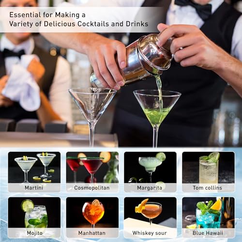 CasaCulina Cocktail Shaker Set Mixology Bartender Kit with Stand, 17 Piece Bar Tool Set: Martini Shaker, Jigger, Strainer,...
