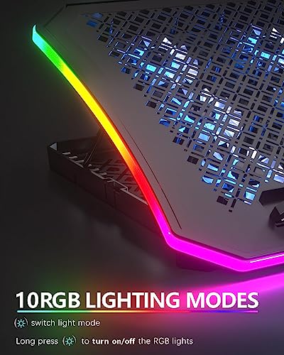 KeiBn Upgraded Gaming Laptop Cooler Pad with 9 Quiet RGB Fans, Cooling Pad for 15.6-17.3 Inch Laptops with 7 Height Stand...