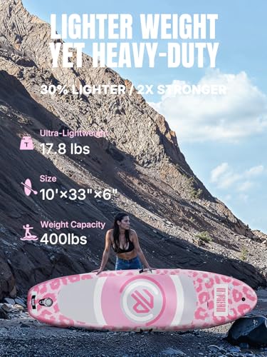 Niphean Inflatable Stand up Paddle Board with StabilTrac Fin, 400LBS Capacity & Wide EVA and Ergonomic Kayak Seats with Ba...