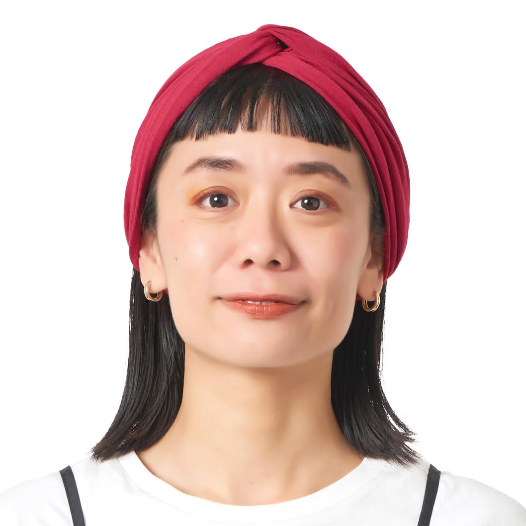 CHARM Womens Twist Turban Headband - Fashion Head Wrap Hairband Knot Hair Scarf Red