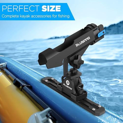 PLUSINNO 2 in 1 Fishing Rod Holders for Boat, Kayak Fishing Rod Holder, Fishing Pole Holders for Track Mount / Deck Mount,...