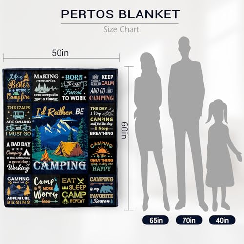 Camping Gifts for Women Men, Camping Blanket, Camper Decor, Camping Essentials Soft Throw Blanket for Couch Bed Sofa 60" X...