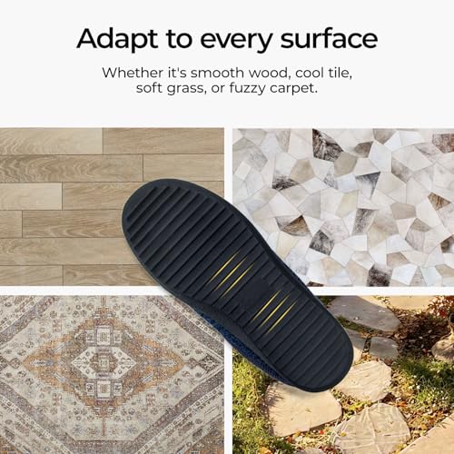 MERRIMAC Men's Slip on Slippers Comfy Memory Foam Non Slip Indoor House Shoes