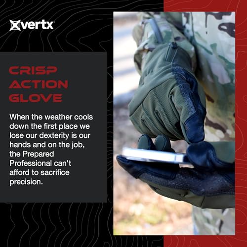 Vertx Men's Crisp Action Tactical Gloves, Water Resistant Breathable Gloves for Hunting Survival Outdoor Gear