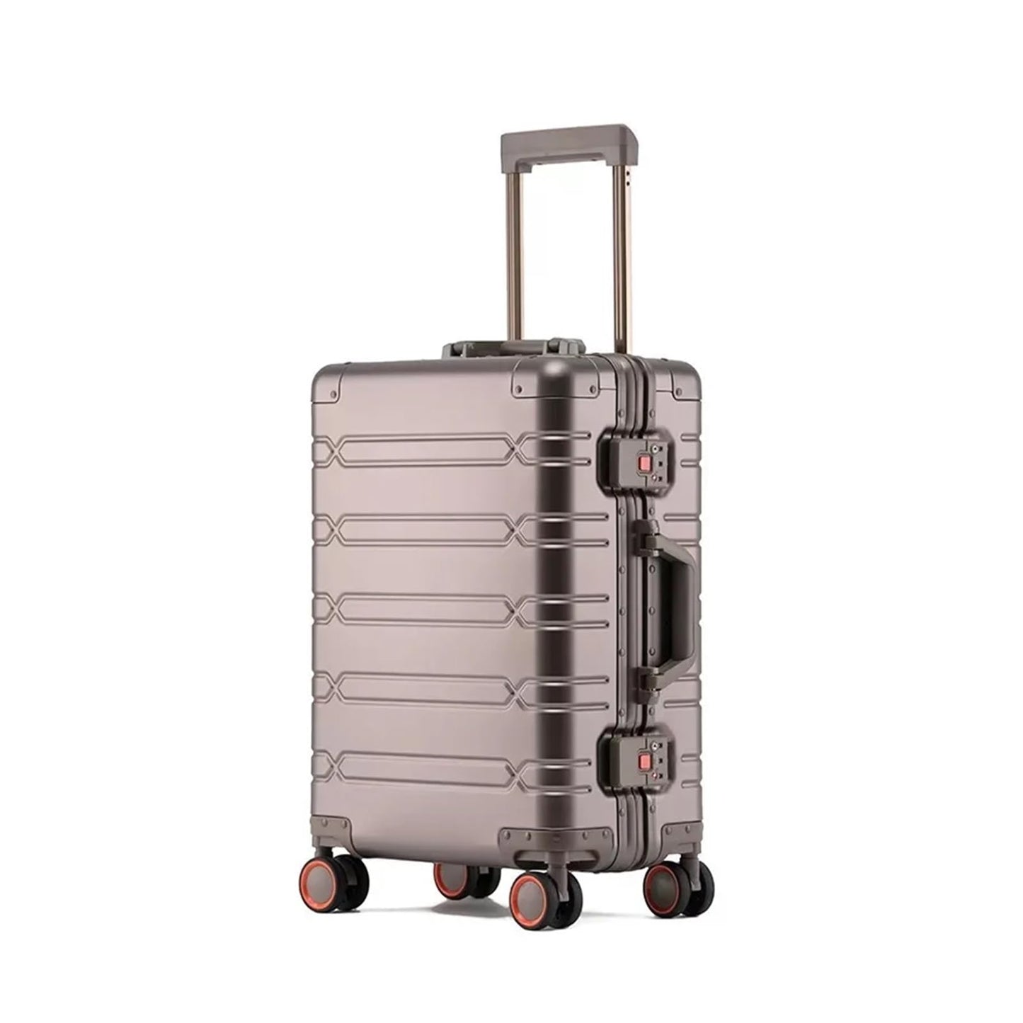 MUdson Trunk 20" Inch Aluminum Suitcase Business Luggage 24" Trolley Case Travelling Durable (Color : Silver, Size : 20")