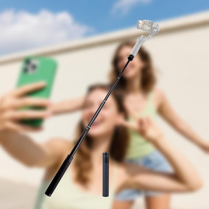 Extension Selfie Pole 7.48" (19cm) Carbon Fiber Extension Pole – Lightweight, Durable with 1/4" Thread, Compatible with Ca...
