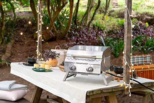 Megamaster 2-Burner 16,000 BTU Grill Bundle with Gas One 3 ft Propane Hose and Regulator for Fire Pits and Grills