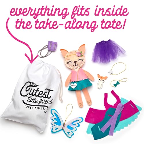 Craft-tastic – Make a Fox Friend Craft Kit – Learn to Make 1 Easy-to-Sew Stuffie with Clothes & Accessories
