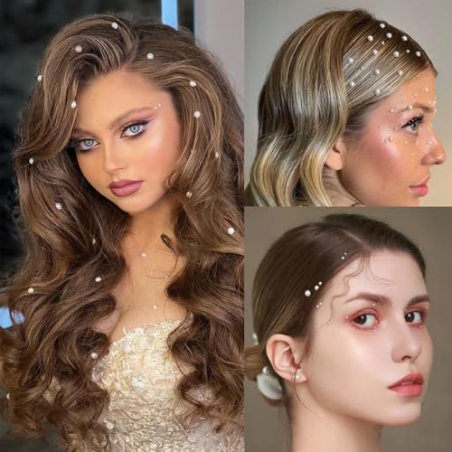 NOOEPC Face Gems Rhinestones Pearl Stickers, Self Adhesive Hair Gems Rave Accessories, Face Glitter For Women, Jewel Stick...