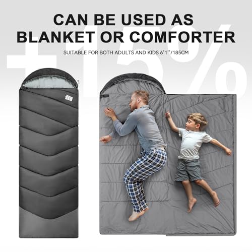 TANSTRIDER Sleeping Bags for Adults Cold Weather & Warm,Backpacking Camping Sleeping Bag for Tall Girls Boys,Lightweight,C...