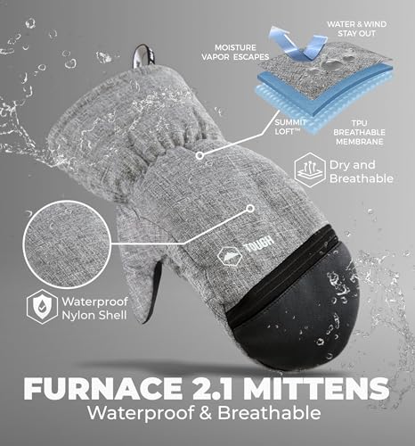 Tough Outdoors Winter Ski Mittens for Women & Men - Waterproof Insulated Snowboard Gloves - Snowboarding Snow Glove Mitten