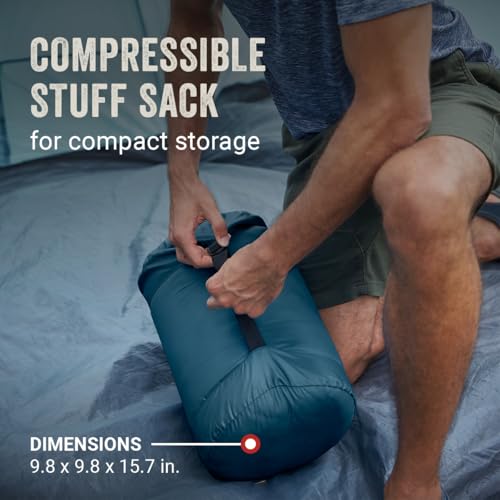 Coleman Kompact 20¡ÆF/30¡ÆF/40¡ÆF Sleeping Bag, Cool-Weather Adult Sleeping Bag with Heat Retention, Stuff Sack, & Snag-Free Zipper, Great for Camping, Sleepovers, Guests & More