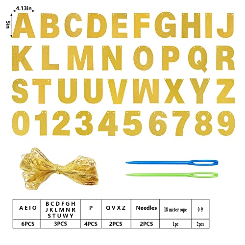 DIY Banner Kit with Letters Glitter Banner Letters Gold Customizable Birthday Banners Graduation Banner Custom Party Hangi...