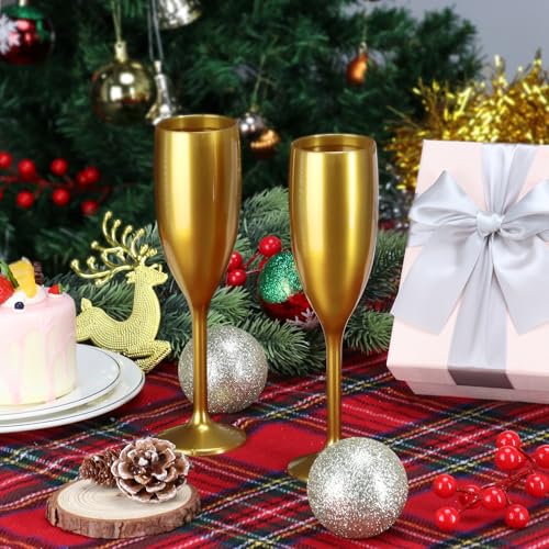 XUWAIDSGN Acrylic Champagne Flutes Toasting Glasses Unbreakable Mimosa Bar Reusable Wine Glasses Vintage Champagne Flutes ...