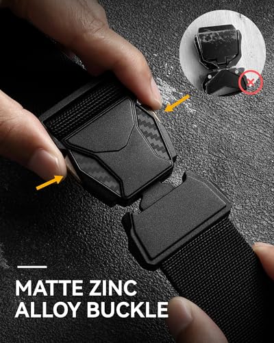 CHAOREN Stretch Tactical Belt Men - 1.5" Nylon Work Belt for Military EDC - Quick Release for Utility EMT Hiking