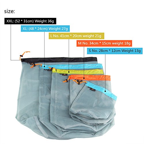 VGEBY1 Mesh Storage Bag, Ultra-Light Mesh Outdoor Camping Mesh Bag Premium Travel Storage Organize Bag