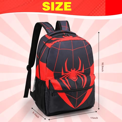Rantonly Spider Backpack - 16.5 Inch Large Capacity Double-Shoulder Bag with Keychain and Accessories, Lightweight Waterpr...