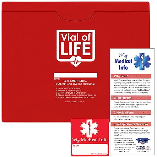 StoreSMART - Vial of Life Plus Info Pocket - Letter Size - Magnetic Back - 5 -Pack - LPFJ85RM-5