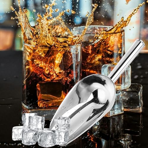 12 Pcs Premium Ice Scoop for Freezer, Multipurpose Metal Ice Scoop for Ice Machine - Stainless Steel Small Ice Scooper for...