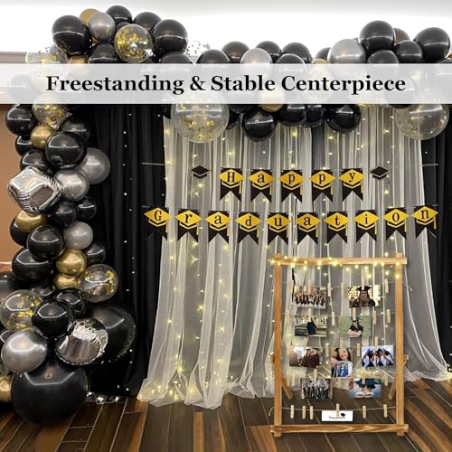 FramePro Freestanding Photo Display Board with Clips, Stable Tabletop Picture Frame Stand Holds 30+ Photos, Graduation Cen...