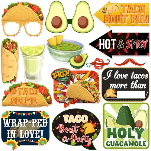 Taco Party Photo Booth Props Cinco De Mayo Birthday Photoshoot Mexican Fiesta Party Photography Props Favor Centerpiece St...