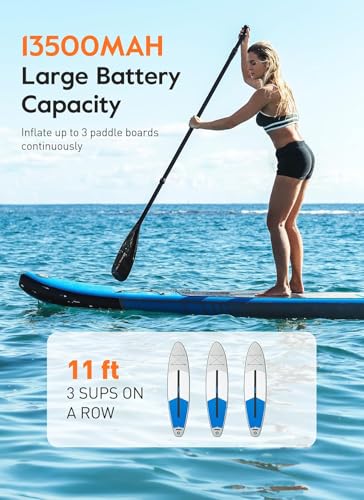 GiveBest Rechargeable Paddle Board Pump, 20 PSI High Pressure and 30% Faster Dual Stage SUP Air Pump with Auto-Off, 3x4500...