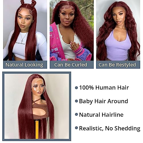 250 Density Ginger wig human hair Straight Lace Front Wigs Human Hair Pre Plucked 13x4 HD Transparent Lace Front Wigs Human Hair for Women Reddish Brown Lace Front Wigs HumanHair 22Inch