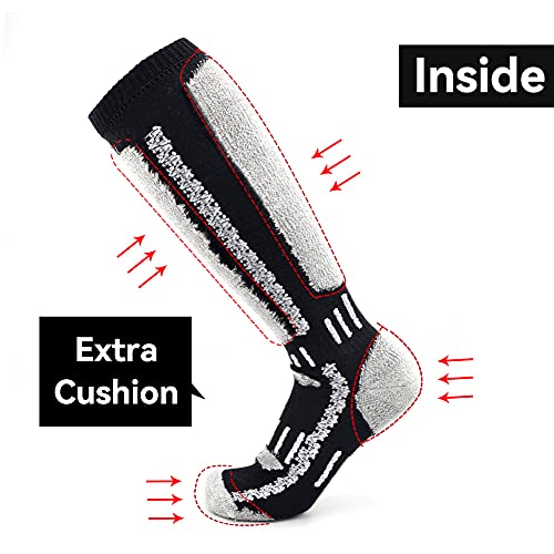 Busy Socks Merino Wool Ski Socks for Men Women, Winter Warm Socks for Skiing, Snowboarding, Outdoor Sports Cold Weather