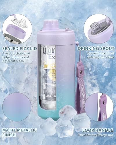 JOOPETALK Universal Can Cooler with Lid Fits All 12oz Cans& Bottles, 100% Leak-Proof Water Bottle, 4-in-1 Insulated Can Co...