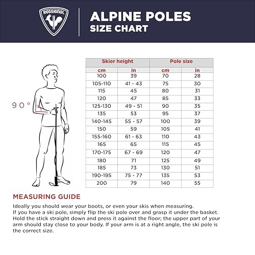 Rossignol Tactic Alpine Ski Poles - Strong, Lightweight Downhill Ski Poles