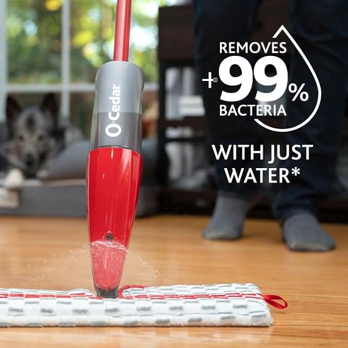 O-Cedar ProMist MAX Spray Mop, PMM with 2 Extra Refills, Red