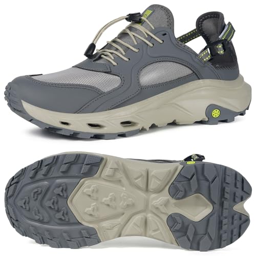 Mens Amphibious Water Shoes Outdoor Hiking Sandals Quick Dry Swim Beach Aqua Shoes Closed Toe Non-Slip for River Fishing S...