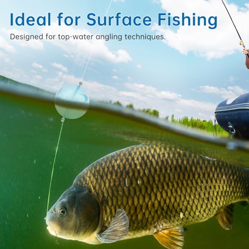 5pcs Fishing Slip Cast Spin Floats, Spin Float Fishing Bobbers, Fillable Plastic Water Balls Bubble Bobber for Topwater An...