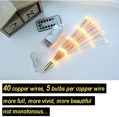 PXBNIUYA 200LED Hanging Sphere Lights, Battery Operated Starburst Lights, 8 Modes Dimmable Remote Control, Waterproof Copp...