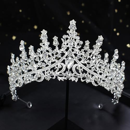 COCIDE Silver Tiara and Crown for Women Crystal Queen Crowns Rhinestone Princess Tiaras for Girl Bride Wedding Hair Access...