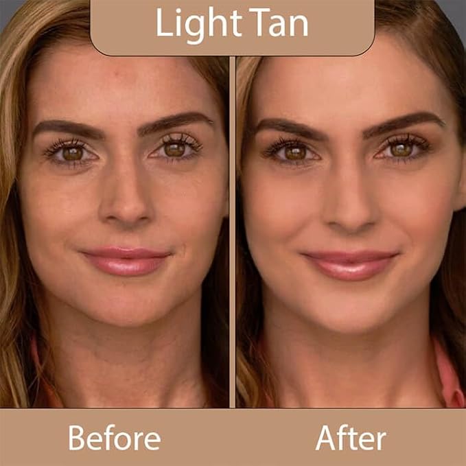 LUMINESS Airbrush Spray Silk Foundation Starter Kit - Light Tan - Foundation, Primer & Dual-Sided Angled Buffing Brush - Medium, Buildable Coverage, Anti-Aging Formula Hydrates & Moisturizes