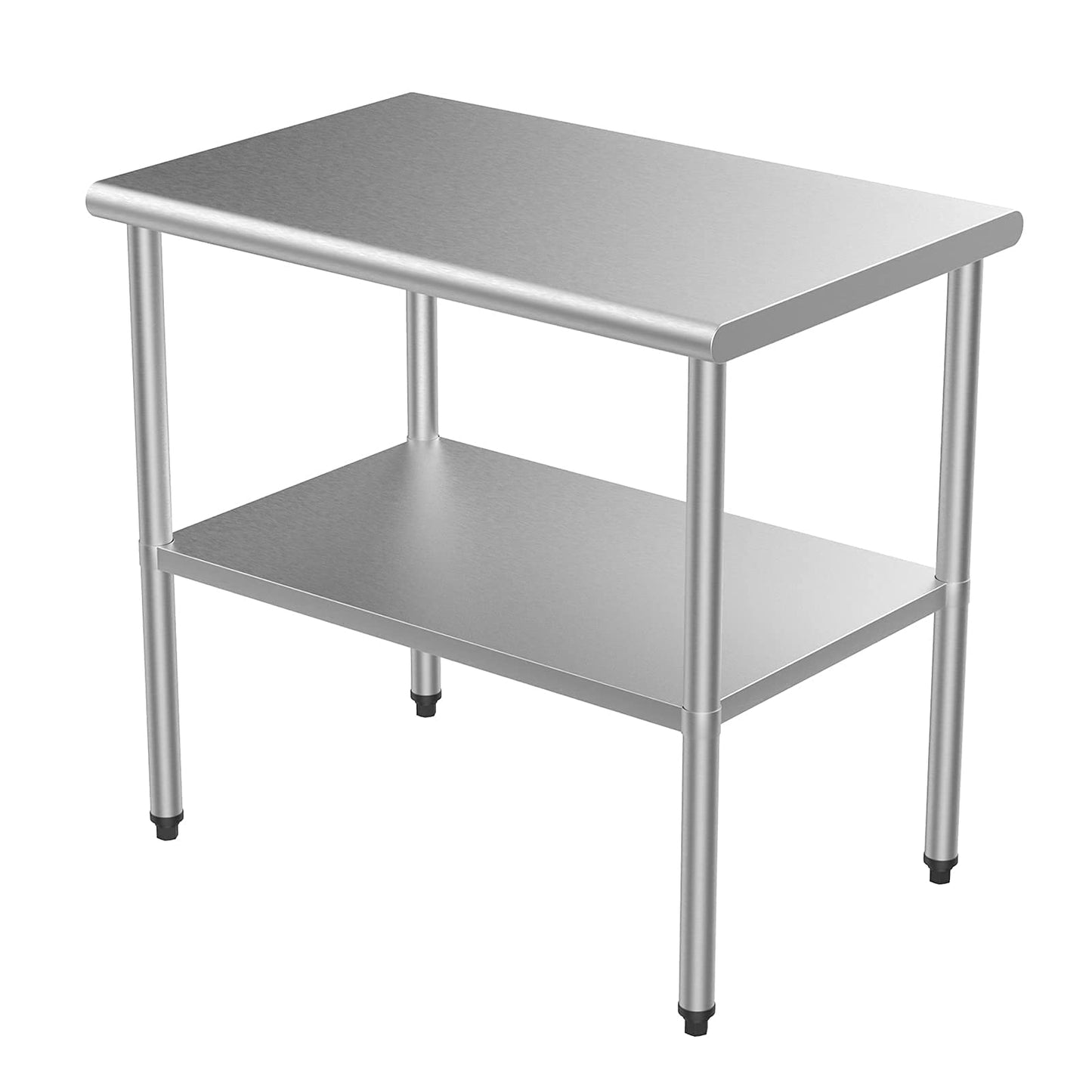 ROVSUN 36'' x 24'' Stainless Steel Table for Prep & Work,Commercial Worktables & Workstations, NSF Heavy Duty Metal Table with Adjustable UnderShelf for Kitchen Restaurant, Home, Hotel, Outdoor