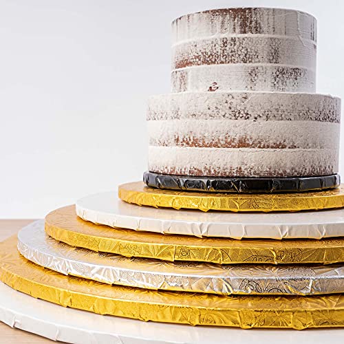 Dulcet Delights Round Cake Board | Decorative Cake Board for Cakes, Desserts, Pizza & More | Food Safe | Grease Proof | Re...