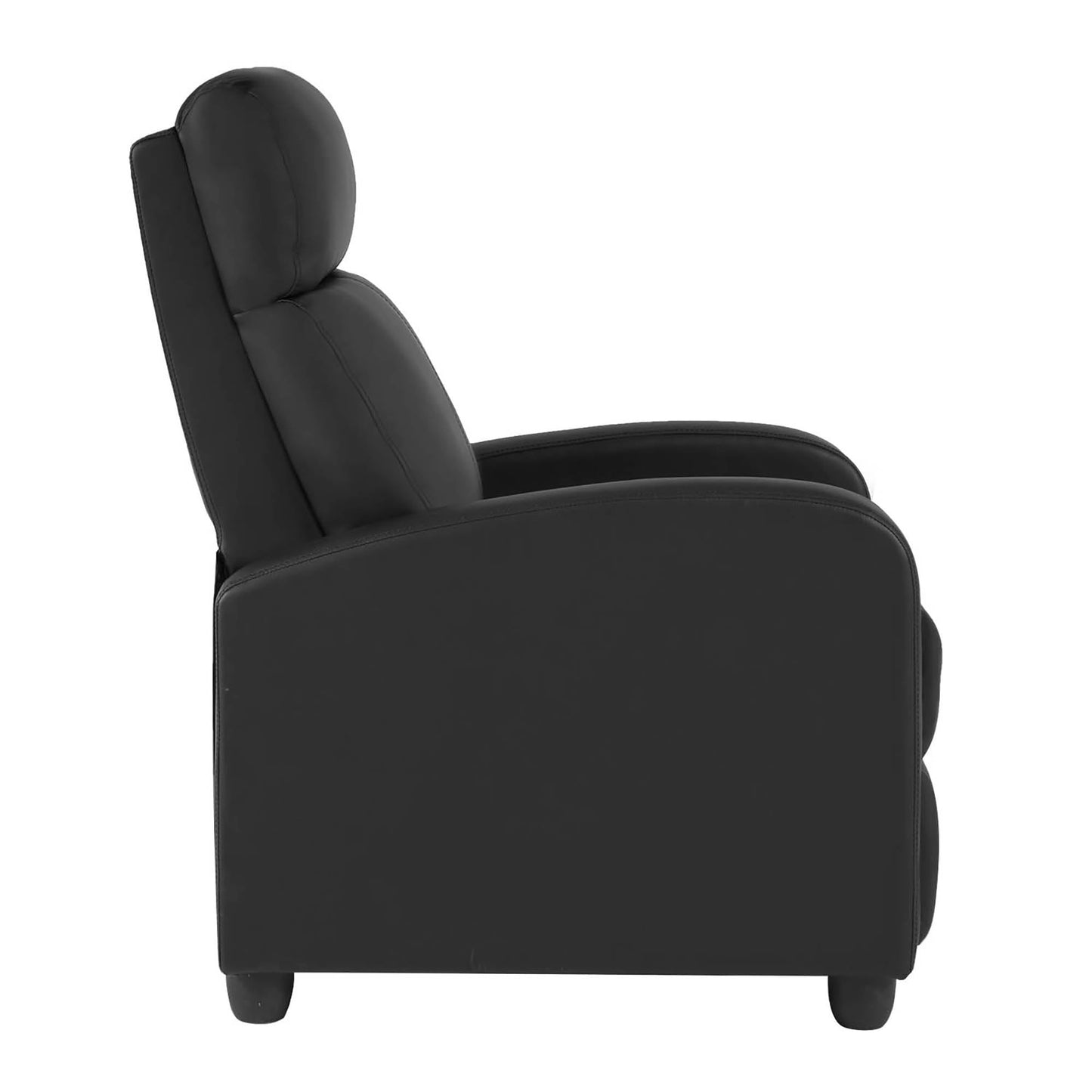 24/7 Shop at Home Esplanade Modern Faux Leather Reclining Chair with Massage, Comfortable Backrest for Living Room, Black