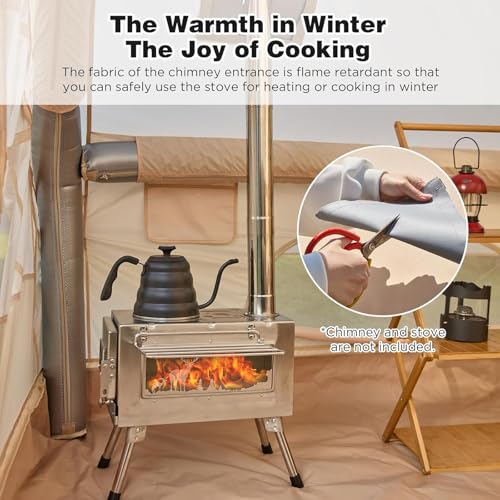 Inflatable Camping Tents 8-10 Person,129 Square Feets Large Inflatable Camping Tent with Stove Jack,Blow up Tent with Mesh...