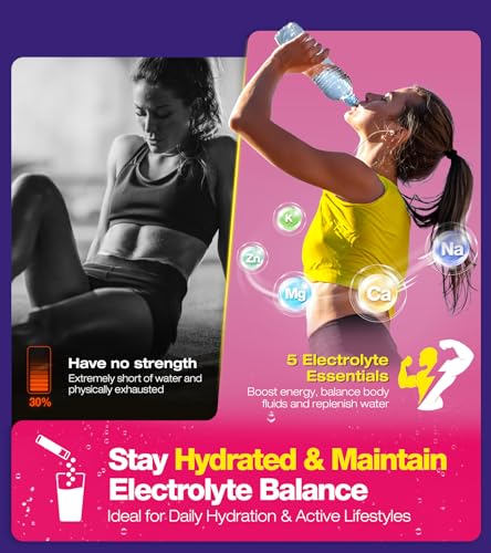 Dralot Juicy Splash 30 Packs Sugar Free Electrolytes Powder w/Natural Flavor, Liquid Daily IV Recharge+Tech. Mix 5 Electro...