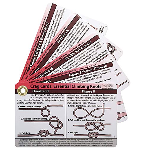 Crag Cards Rock Climbing Knots Pocket Guide: 19 Essential Belay, Rappel, Anchor, and Rescue Rope Knots for Rock Climbers