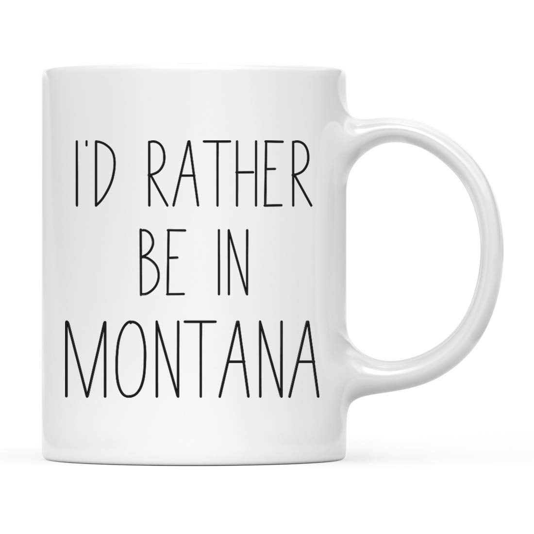 Andaz Press U.S. State 11oz. Coffee Mug Gift, I'D Rather Be In Montana, 1-Pack, Long Distance College Going Away Study Abroad Birthday Christmas Montana Coffee Mug Montana Mug Montana Cup